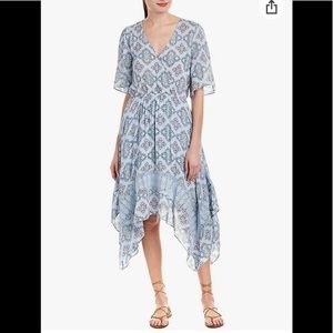 MOON RIVER Printed Dress with Lace Trim